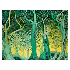 Nature Trees Forest Mystical Forest Jungle Premium Plush Fleece Blanket (extra Small) by Ravend