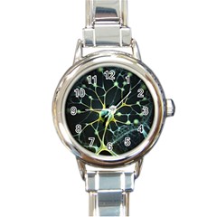 Ai Generated Neuron Network Connection Round Italian Charm Watch by Ravend