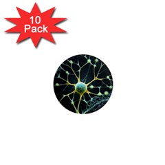 Ai Generated Neuron Network Connection 1  Mini Magnet (10 Pack)  by Ravend