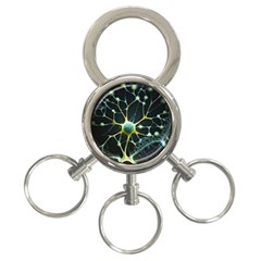 Ai Generated Neuron Network Connection 3-ring Key Chain by Ravend