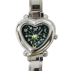 Ai Generated Neuron Network Connection Heart Italian Charm Watch by Ravend