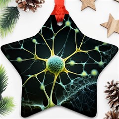 Ai Generated Neuron Network Connection Star Ornament (two Sides)