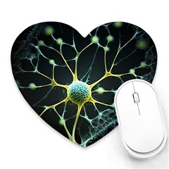 Ai Generated Neuron Network Connection Heart Mousepad by Ravend