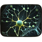 Ai Generated Neuron Network Connection Two Sides Fleece Blanket (Mini) 35 x27  Blanket Back