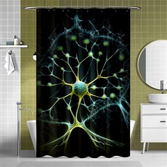 Ai Generated Neuron Network Connection Shower Curtain 48  X 72  (small)  by Ravend