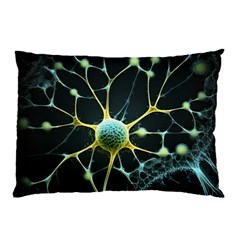 Ai Generated Neuron Network Connection Pillow Case (two Sides) by Ravend