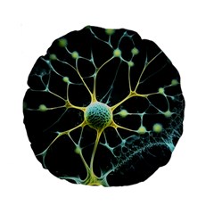 Ai Generated Neuron Network Connection Standard 15  Premium Round Cushions by Ravend