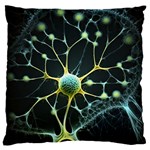 Ai Generated Neuron Network Connection Large Premium Plush Fleece Cushion Case (One Side) Front