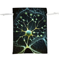 Ai Generated Neuron Network Connection Lightweight Drawstring Pouch (xl) by Ravend