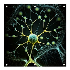 Ai Generated Neuron Network Connection Banner And Sign 4  X 4  by Ravend