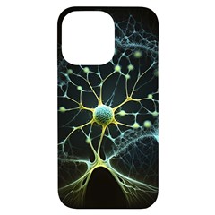 Ai Generated Neuron Network Connection Iphone 14 Pro Max Black Uv Print Case by Ravend