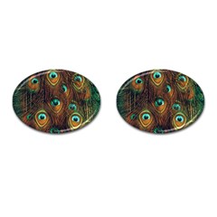 Peacock Feathers Cufflinks (oval) by Ravend