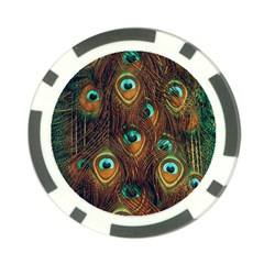 Peacock Feathers Poker Chip Card Guard by Ravend