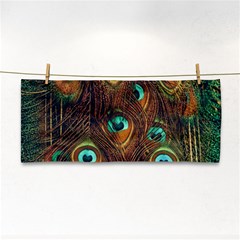 Peacock Feathers Hand Towel by Ravend