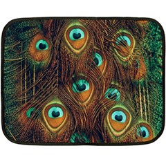 Peacock Feathers Two Sides Fleece Blanket (Mini)