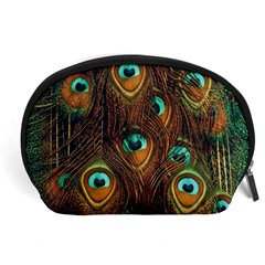 Peacock Feathers Accessory Pouch (large) by Ravend