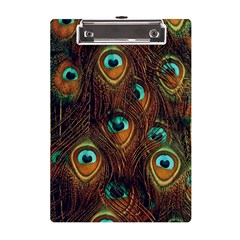 Peacock Feathers A5 Acrylic Clipboard