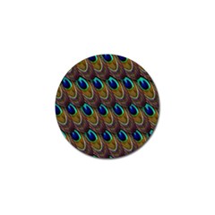 Peacock-feathers-bird-plumage Golf Ball Marker by Ravend