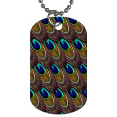 Peacock-feathers-bird-plumage Dog Tag (two Sides) by Ravend