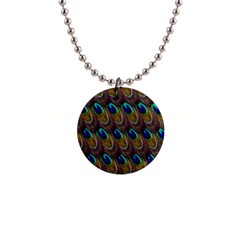 Peacock-feathers-bird-plumage 1  Button Necklace by Ravend