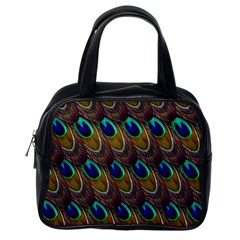 Peacock-feathers-bird-plumage Classic Handbag (one Side) by Ravend