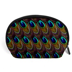 Peacock-feathers-bird-plumage Accessory Pouch (large) by Ravend