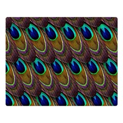 Peacock-feathers-bird-plumage Two Sides Premium Plush Fleece Blanket (large) by Ravend