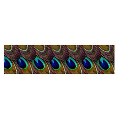 Peacock-feathers-bird-plumage Oblong Satin Scarf (16  X 60 ) by Ravend