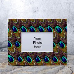 Peacock-feathers-bird-plumage White Tabletop Photo Frame 4 x6  by Ravend