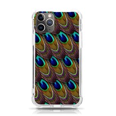 Peacock-feathers-bird-plumage Iphone 11 Pro 5 8 Inch Tpu Uv Print Case by Ravend