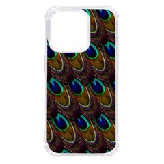 Peacock-feathers-bird-plumage Iphone 14 Pro Tpu Uv Print Case by Ravend