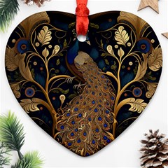 Peacock Plumage Bird Decorative Pattern Graceful Ornament (heart)