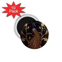 Peacock Plumage Bird Decorative Pattern Graceful 1 75  Magnets (10 Pack)  by Ravend