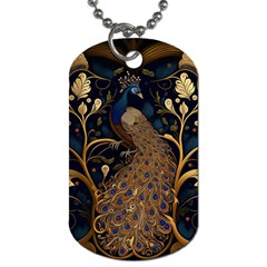 Peacock Plumage Bird Decorative Pattern Graceful Dog Tag (one Side) by Ravend