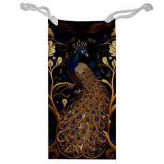 Peacock Plumage Bird Decorative Pattern Graceful Jewelry Bag by Ravend