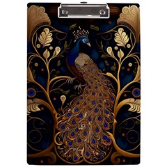 Peacock Plumage Bird Decorative Pattern Graceful A4 Acrylic Clipboard by Ravend