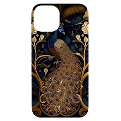 Peacock Plumage Bird Decorative Pattern Graceful Iphone 14 Black Uv Print Case by Ravend