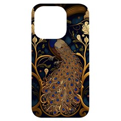 Peacock Plumage Bird Decorative Pattern Graceful Iphone 14 Pro Black Uv Print Case by Ravend