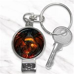 Dragon Art Fire Digital Fantasy Nail Clippers Key Chain Front