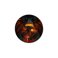 Dragon Art Fire Digital Fantasy Golf Ball Marker (10 Pack) by Celenk