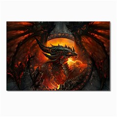 Dragon Art Fire Digital Fantasy Postcard 4 x 6  (pkg Of 10) by Celenk