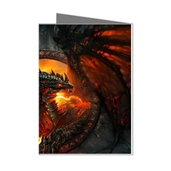 Dragon Art Fire Digital Fantasy Mini Greeting Cards (pkg Of 8)