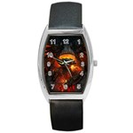 Dragon Art Fire Digital Fantasy Barrel Style Metal Watch Front