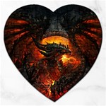 Dragon Art Fire Digital Fantasy Jigsaw Puzzle (Heart) Front