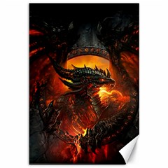 Dragon Art Fire Digital Fantasy Canvas 12  X 18 