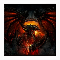 Dragon Art Fire Digital Fantasy Medium Glasses Cloth (2 Sides) by Celenk