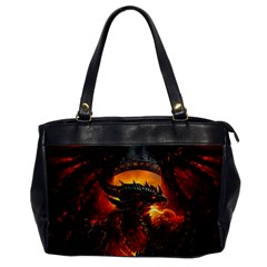 Dragon Art Fire Digital Fantasy Oversize Office Handbag by Celenk