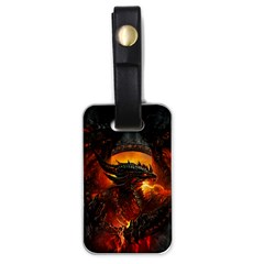 Dragon Art Fire Digital Fantasy Luggage Tag (one Side) by Celenk