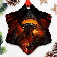 Dragon Art Fire Digital Fantasy Ornament (snowflake)