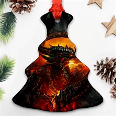 Dragon Art Fire Digital Fantasy Ornament (christmas Tree) 